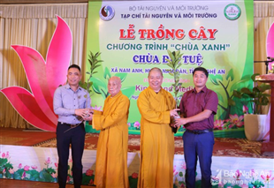 Chương trình 'Chùa Xanh' trồng 1.115 cây xanh chùa Đại Tuệ, Nghệ An